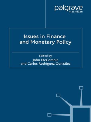 cover image of Issues in Finance and Monetary Policy